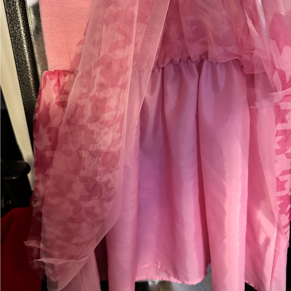 Pink Barbie Dress with Houndstooth Skirt size S 6/6x NWOT - Picture 4 of 5